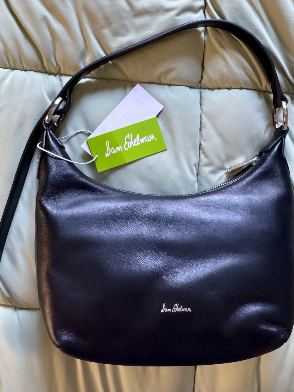 Sam Edelman Black Leather Hobo Shoulder Bag